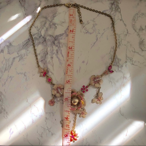 💗floral pink gold necklace - Picture 3 of 5
